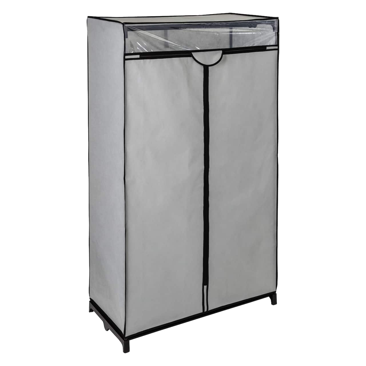 Honey Can Do 36" Gray Double Door Portable Wardrobe Closet